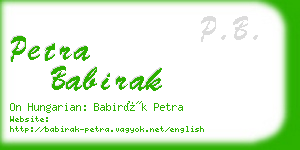 petra babirak business card